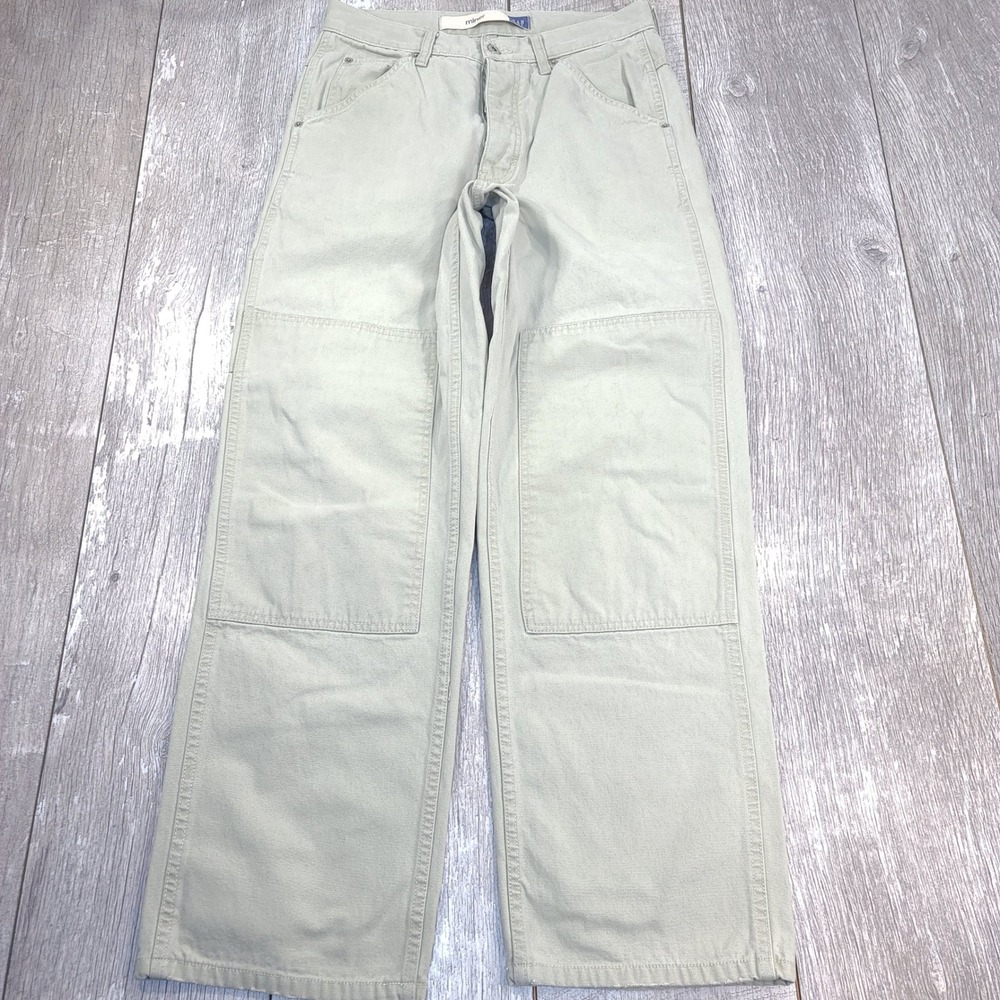 Gap Miner Pants Mens 30x31 Green Double Knee Canvas Button Fly Grunge Y2K